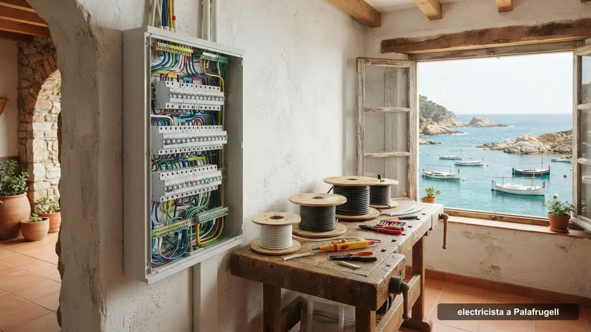 Electricista a Palafrugell revisant el quadre elèctric d'una casa